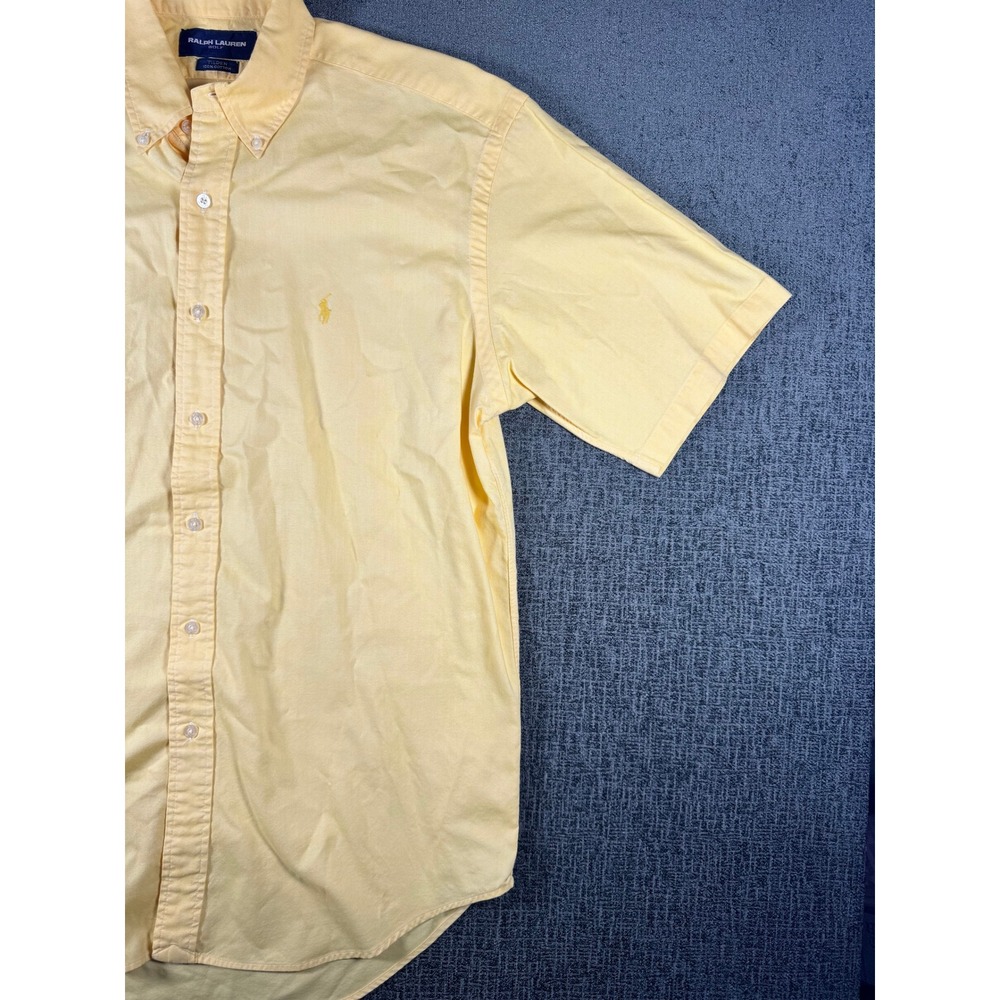 Ralph Lauren Golf Mens Tilden Yellow Cotton Oxford Short Sleeve Shirt Size M - Picture 2 of 12